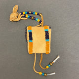 Phyllis Bearskin, Seneca/Cayuga & Chickasaw - Brain tanned handmade leather medicine bag   6/46