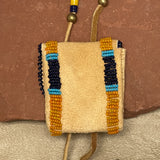 Phyllis Bearskin, Seneca/Cayuga & Chickasaw - Brain tanned handmade leather medicine bag   6/46