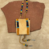 Phyllis Bearskin, Seneca/Cayuga & Chickasaw - Brain tanned handmade leather medicine bag   6/46