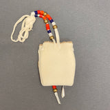 Phyllis Bearskin, Seneca/Cayuga & Chickasaw - Brain tanned leather handmade medicine bag   6/47