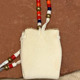 Phyllis Bearskin, Seneca/Cayuga & Chickasaw - Brain tanned leather handmade medicine bag   6/47
