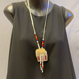 Phyllis Bearskin, Seneca/Cayuga & Chickasaw - Brain tanned leather handmade medicine bag   6/47
