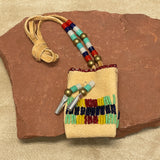 Phyllis Bearskin, Seneca/Cayuga &amp; Chickasaw - Brain tanned leather handmade medicine bag