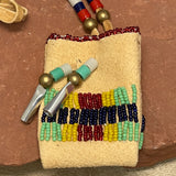 Phyllis Bearskin, Seneca/Cayuga &amp; Chickasaw - Brain tanned leather handmade medicine bag