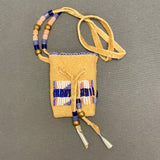 Phyllis Bearskin, Seneca/Cayuga & Chickasaw - Brain tanned handmade leather medicine bag  6/50