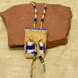 Phyllis Bearskin, Seneca/Cayuga & Chickasaw - Brain tanned handmade leather medicine bag  6/50