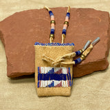 Phyllis Bearskin, Seneca/Cayuga & Chickasaw - Brain tanned handmade leather medicine bag  6/50