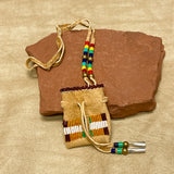Phyllis Bearskin, Seneca/Cayuga & Chickasaw - Brain tanned Handmade Leather Medicine Bag     6/51