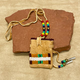 Phyllis Bearskin, Seneca/Cayuga & Chickasaw - Brain tanned Handmade Leather Medicine Bag     6/51