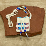 Phyllis Bearskin, Seneca/Cayuga & Chickasaw - Brain tanned leather handmade medicine bag