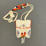 Phyllis Bearskin, Seneca/Cayuga & Chickasaw - Brain tanned leather handmade medicine bag   6/53