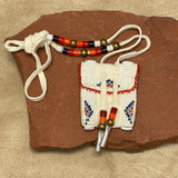 Phyllis Bearskin, Seneca/Cayuga & Chickasaw - Brain tanned leather handmade medicine bag   6/53