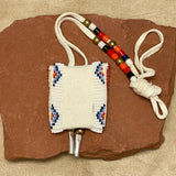 Phyllis Bearskin, Seneca/Cayuga & Chickasaw - Brain tanned leather handmade medicine bag   6/53