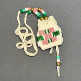 Phyllis Bearskin, Seneca/Cayuga & Chickasaw - Brain tanned leather handmade medicine bag   6/54