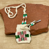Phyllis Bearskin, Seneca/Cayuga & Chickasaw - Brain tanned leather handmade medicine bag   6/54