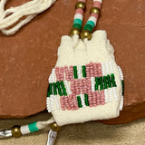 Phyllis Bearskin, Seneca/Cayuga & Chickasaw - Brain tanned leather handmade medicine bag   6/54