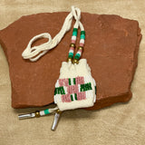 Phyllis Bearskin, Seneca/Cayuga & Chickasaw - Brain tanned leather handmade medicine bag   6/54