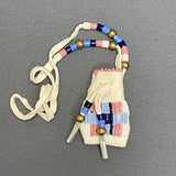 Phyllis Bearskin, Seneca/Cayuga & Chickasaw - Brain tanned leather handmade medicine bag   6/55