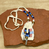 Phyllis Bearskin, Seneca/Cayuga & Chickasaw - Brain tanned leather handmade medicine bag   6/55