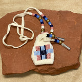 Phyllis Bearskin, Seneca/Cayuga & Chickasaw - Brain tanned leather handmade medicine bag   6/55
