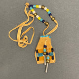 Phyllis Bearskin, Seneca/Cayuga & Chickasaw - Brain tanned leather handmade medicine bag   6/56