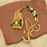 Phyllis Bearskin, Seneca/Cayuga & Chickasaw - Brain tanned leather handmade medicine bag   6/56