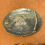 David Lister, Navajo Genuine Kingman Turquoise and Sterling Silver Belt Buckle   (SM3)