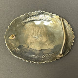 David Lister, Navajo Genuine Kingman Turquoise and Sterling Silver Belt Buckle   (SM3)