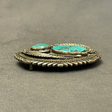 David Lister, Navajo Genuine Kingman Turquoise and Sterling Silver Belt Buckle   (SM3)