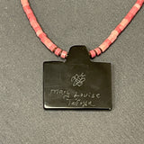 Mary Louise Tafoya, Kewa (Santo Domingo) Pueblo Multi-Stone Mosaic Pendant on Shell and Turquoise Beaded Necklace (6/86)