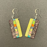 Mary Tafoya, Kewa (Santo Domingo) Pueblo, Native American Multi-Stone Mosaic Dangle Earrings   (6/93)