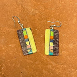 Mary Tafoya, Kewa (Santo Domingo) Pueblo, Native American Multi-Stone Mosaic Dangle Earrings   (6/93)