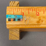 Mary Tafoya, Kewa (Santo Domingo) Pueblo, Native American Turquoise Mosaic Dangle Earrings   (6/92)