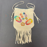 Phyllis Bearskin, Seneca/Cayuga & Chickasaw - Beaded, Brain-tanned Leather Bag with Fringe    (PB7)