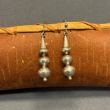 Navajo Sterling Silver Beaded Dangle Earrings, authentic Native American (4/47)