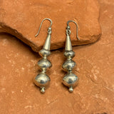 Navajo Sterling Silver Beaded Dangle Earrings, authentic Native American (4/47)