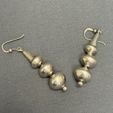 Navajo Sterling Silver Beaded Dangle Earrings, authentic Native American (4/47)