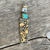 Alex Sanchez Sterling Silver Dangle Earrings with Petroglyph Designs, Zuni/Navajo   (6/65)