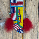 Charles Chief Eagle Patriotic Beaded Set-Knife Sheath and Mirror Bag, made in 1993   (GM135, GM247)