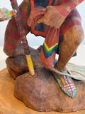 Buffalo Prayer spiritual carving by Raymond Chee, Navajo/Hopi 1990s handmade Native arts (RS178)
