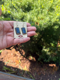 Veronica Benally, Contemporary Navajo Multi-stone Inlay Earrings with Sterling Silver and Denim Lapis    (6/64)