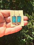 Veronica Benally, Contemporary Navajo Multi-stone Inlay Earrings with Sterling Silver and Turquoise    (6/63)