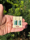 Veronica Benally, Contemporary Navajo Multi-stone Inlay Earrings with Sterling Silver and Malachite    (6/62)
