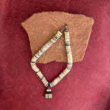 Authentic Santo Domingo Necklace with Rolled Shell Heishi Beads and Mosaic Pendant  (KS39)