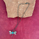 Genuine Navajo Sterling Silver Dragonfly Necklace (1/369)