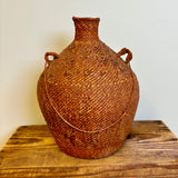 Paiute Pitch-Covered Water Jar with Woven Handles and Hanging String  (NLC13)