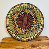 Vintage Hopi Plaque Basket with "Looking Down" Design, ca. 1940s  (NLC18)