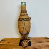 Antique Hat Creek Figurative Basketry with Glass Bottle (NLC24)