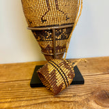 Antique Hat Creek Figurative Basketry with Glass Bottle (NLC24)