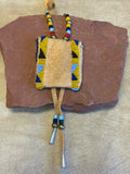 Phyllis Bearskin, Seneca/Cayuga & Chickasaw - Brain tanned leather handmade medicine bag 6/38